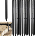 10PCS 12 Inch Round Steel Concrete Form Stakes with Holes Heavy Duty Rebar Stakes Concrete Pins for Concrete Forms, Garden Fence, Rust Resistant Removable Reusable, 3/5" Diameter, Pointed