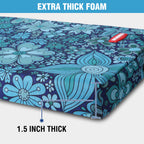 WORKPRO 17" Kneeling Pad with Removable Cover, Blue Floral Printing