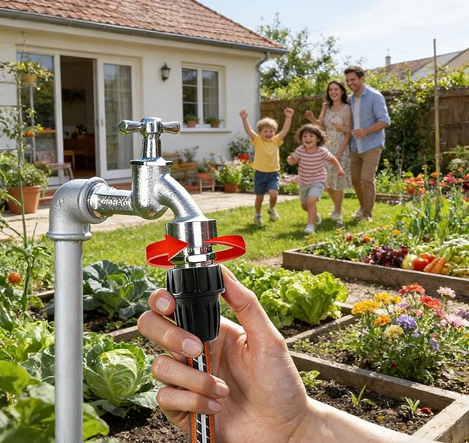 1/2 Inch Drip Irrigation Tubing Faucet Adapter 6 Pack, 3/4" to 1/2" Irrigation System Hose Adapter, 3/4 Inch Faucet Connector Garden Hose Adapter