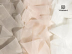 Vitalizart Organza Ribbon Frayed Sheer Organza White Pink Grey Set 1.5" Silk Like Ribbons for Valentines Day Gift Wrapping Craft Flower Bouquet Wedding Invitations Mesh Fabric 15 Yards
