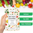 Woods Creek Seeds: Beit Alpha Cucumber Seed CMR/MMR for Planting - Over 90 Heirloom Seed Pack - Non-GMO Pickling Cucumber Seeds for Planting Indoors or Outdoors