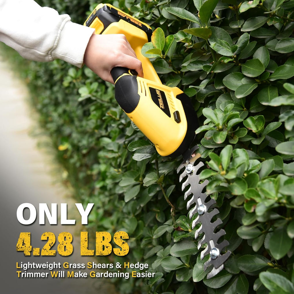 Cordless Hedge Trimmer, 2 in 1 Handheld Electric Grass Shear, 20V Power Tool for Efficient Yard Maintenance Lightweight, Trimming Hedges and Bushes with Charger and Battery
