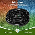 100FT 1/2 Inch Drip Irrigation Tubing with 10 Pack 1/2" to 1/4" Drip Irrigation Fittings, Drip Line Hose & Push-to-Fit 3-Way | 4-Way | 6-Way Splitter Connectors, for Drip Irrigation System