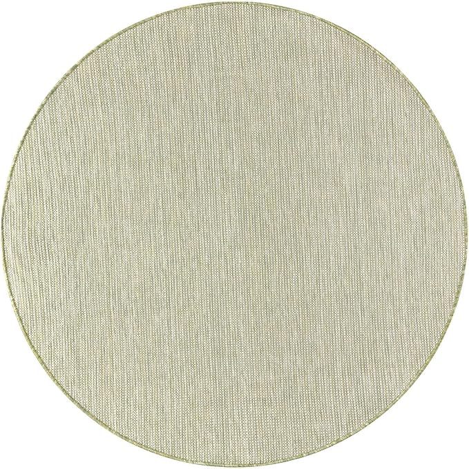 Keen Home Design Terrace Outdoor Round Rug - 8ft Round Washable Indoor/Outdoor Rug for Patio, Kitchen, Balcony, Beach, Garden, Deck and Porch, Size: 7'7" Round