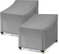 WLEAFJ Outdoor Chair Covers Waterproof, Gray Lawn Patio Furniture Covers, Heavy Duty Wicker Garden Sofa Chair Cover, 2 Pack - 29" W x 30" D x 36" H