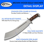 SZCO Supplies 18.25" Brown Wood Bully Machete, 926948-BK