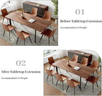 63"- 78.7" Extendable Dining Table, Modern Kitchen Table, Thickened Expandable MDF Wooden Table with Metal Legs for Dining Room, Kitchen, Home