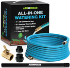 Aeromixer THE HOSE: All-In-One Watering Kit - Heavy Duty 1" 100 Ft Garden Hose, Kinkless Garden Hoses, Commercial Grade Water Hoses, 650 PSI High-Pressure Watering Tool for Farming and Gardening