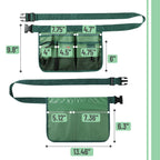 UNCO- Adjustable Gardening Belt, Green, 7 Pockets, Wear, Cut and Water Resistant, Garden Tool Belt Pouch, Waist Apron with Pockets