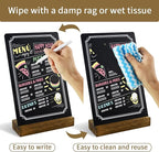 6 Pack Small Chalkboard Signs With Stand, 8x5'' Table Top With Wooden Base, Double-Sided Mini for Food Message Boards Restaurant Bar Party Store Decoration
