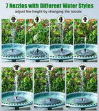 SZMP Solar Fountain with Colorful Star-Shaped Lights, 4W Bird Bath Fountain Pump with 4000 mAh Battery, 7 Nozzles & 4 Fixers, Solar Water Fountain for Garden, Pool, Pond, Outdoor(30 LEDs)