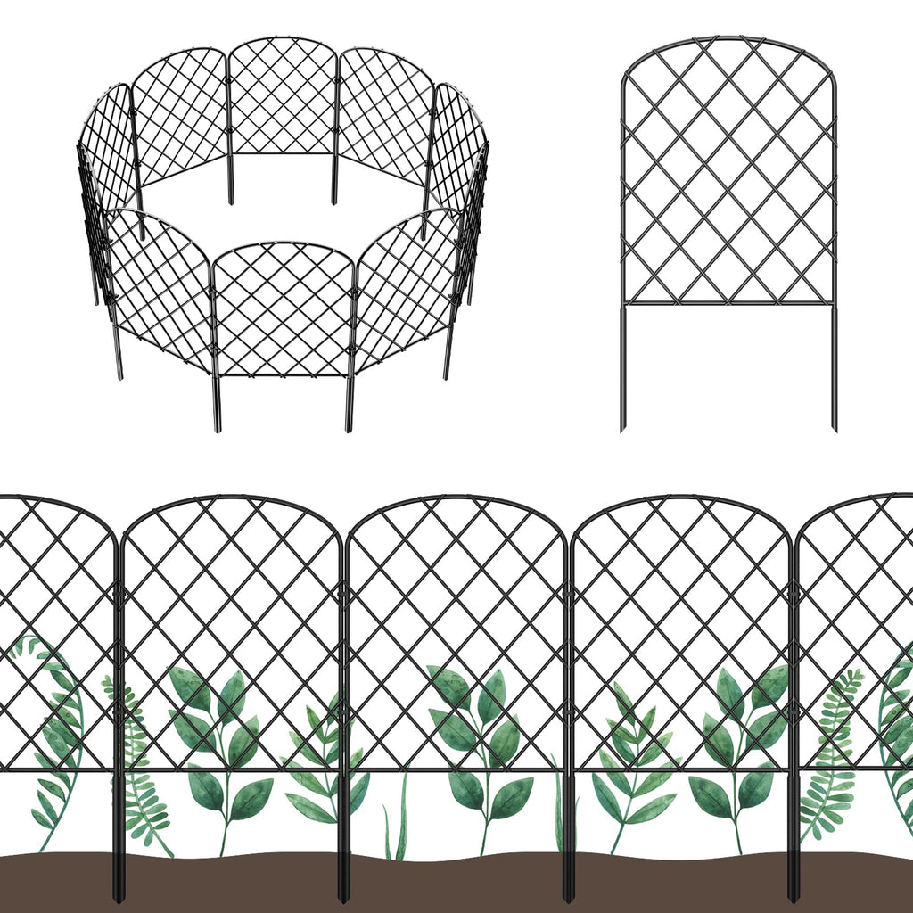 OUSHENG 10 Pack Decorative Garden Fence, Total 10ft(L) x 24in(H)