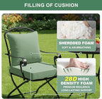 Summsun Outdoor Cushions for Patio Furniture, Double-Sided Waterproof Backrest and Deep Seat Cushion Set with Removable Cover, 22 x 22 Inch, Sage Green, 1 Set