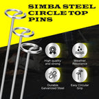8 Gauge Circle Top Lanscape Pins - 85 Pack x 6 Inch Galvanised, Heavy Duty, Not Easy to Bend, Garden Stakes for Tarps, Lawn Turf, Weed Mats, More Holding Power (85 Pins)