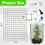 16 Pack Plant Protectors from Animals, 16"x 12" Wire Plant Protector, Wire Cages for Plants with Stakes and Cable Ties, Metal Plant Cages for Plants, Vegetables, Flowers