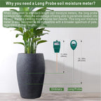 XLUX Long Probe Plant Soil Moisture Meter, Indoor Outdoor use, Battery-Free