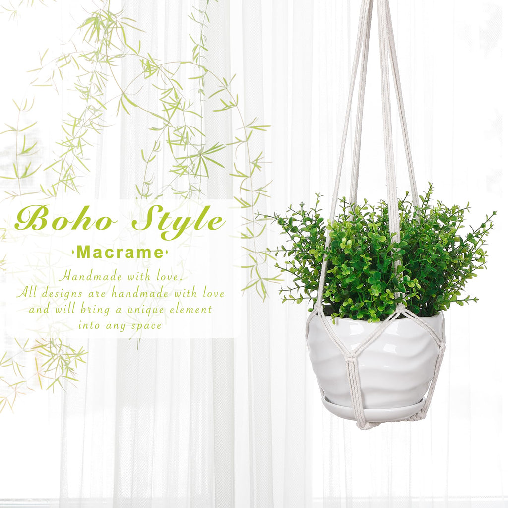 YIBOT 3 Pack Macrame Plant Hanger Indoor Hanging Planter for Plants Holder