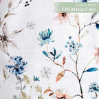 Maison d' Hermine Table Runner 100% Cotton Single Layer Table Runners 72 inches Long for Thanksgiving Christmas Decorations Home Kitchen Dining Party Wedding (Ice Florals, 14.5" x 72")