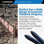 Sandbaggy Round Steel Concrete Form Stakes with Nail Holes - Rust Resistant Coating - Removable, Reusable (200, 3/4 in X 36 in)