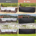 Patio Furniture Set Cover Waterproof, Mrrihand Outdoor Sectional Sofa Set Cover Heavy Duty 600D Table and Chair Set Cover 102" L× 74" W× 28" H