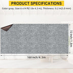 Marine Carpet,6 FT x 14 FT Smoke Gray Indoor Outdoor Carpet 0.2" Thick Boat Carpet with Water-Proof TPE Backing, Non-Slide Outdoor Marine Carpet Roll for Home, Patio, Porch, Deck