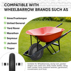 TICONN 4.80/4.00-8 Tire, 16" Flat Free Wheelbarrow Tire and Wheel, Solid Replacement Tires, 5/8" 3/4" Bearings, Universal Fit 4.80/4.00-8, 3.50/3.00-8, 4.00-6 (16" Black, 4PK)