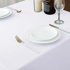 Biscaynebay Textured Fabric Tablecloths 90x132 Inches Rectangular, White Water Resistant Tablecloths for Dining, Kitchen, Wedding and Parties etc. Machine Washable
