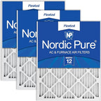 Nordic Pure 16x20x1 (Actual Size: 15 1/2 x 19 1/2 x 3/4) Pleated MERV 12 Air Filters 3 Pack