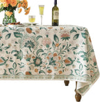 patdrea Designer Green Rectangle Table Cloth,Vintage Italian Floral Country Linen Breathable Tablecloth,Decor Cover for Kitchen Dining,Christmas,Tea Party,Thanksgiving,63"x87"-Tree Life