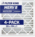 Filter King 35x35x1 Air Filter | 4-PACK | MERV 8 HVAC Pleated A/C Furnace Filters | MADE IN USA | Actual Size: 35 x 35 x .75"