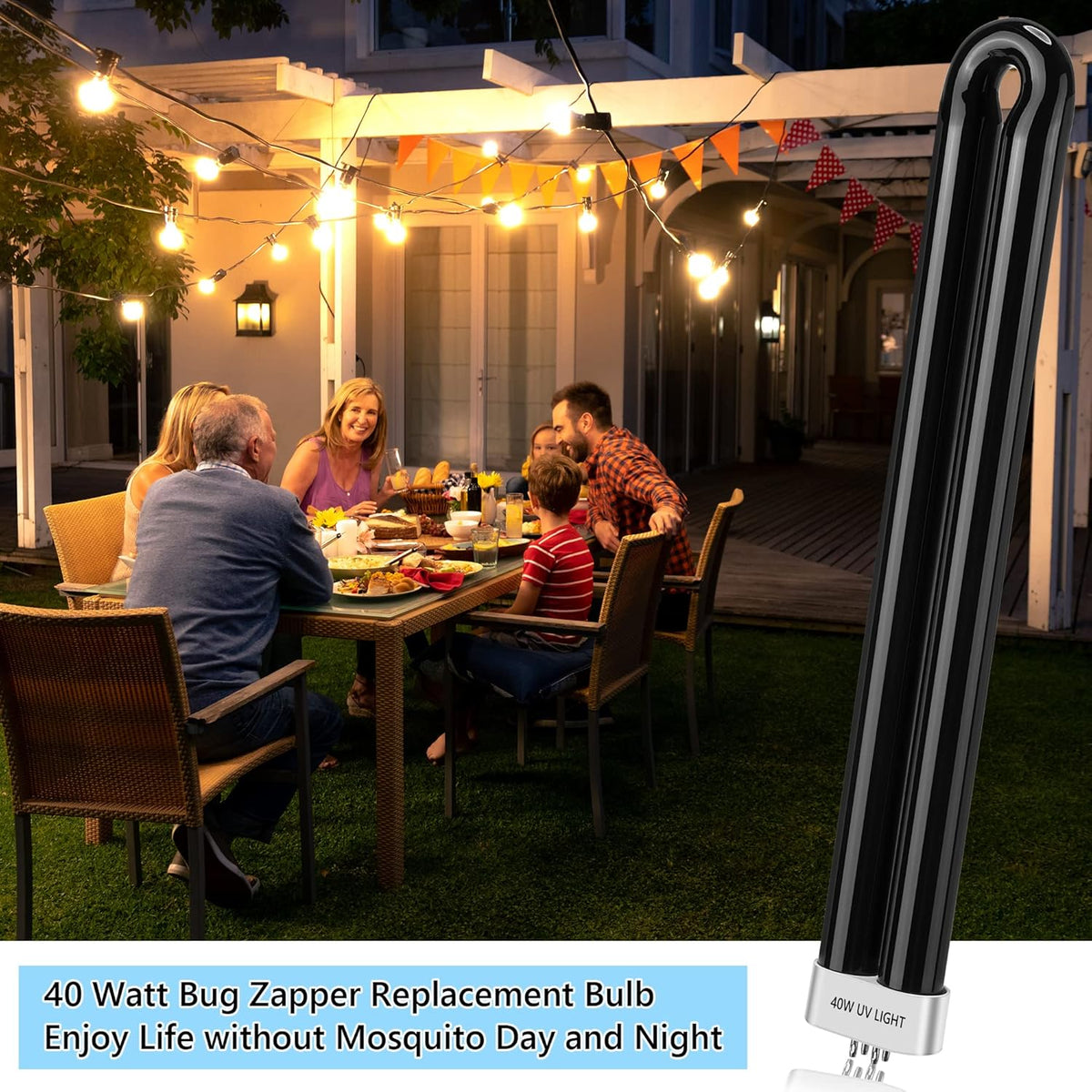 Bug Zapper Replacement Bulbs, 40w Black Light Bulb Compatible with Black Flag Bug Zapper Model BZ-40DX, BZ-40MAX, and BZ-40BLK (2)