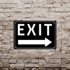 12x16" Exit Sign With Left Arrow - High-Intensity Aluminum Parking Lot Sign, Weatherproof & Fade-Resistant, Ideal for Outdoor & Indoor Use - Curbside Sign(horizontal version)
