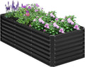6x2x2FT Galvanized Raised Garden Bed,Planter Raised Beds-Metal Garden Box,Large Plant for Outdoor Planting, Vegetables Bed，Flower,herb-Black