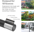 Brightech 4-Pack 10FT String Light Poles for Outdoor Use, Heavy Duty Metal Poles with Fork Base for Hanging Patio Lights, Adjustable for Garden, Backyard, Porch, or Fence Lighting Decor