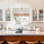 Satin Brass Pendant Lights Kitchen Island - Large Clear Glass Pendant Light Fixture