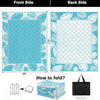 Ileading Outdoor Rug Carpet for Patio 8' x10' Waterproof Reversible Plastic Straw Rug Portable Outside Area Rug Camping Mat for Patio, Clearance, Balcony, Picnic, Pool, Beach, RV, Deck, Teal