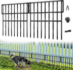 25 Panels Animal Barrier Fence, 27 Ft(L) X 13 in(H) No Dig Garden Edging Border for Yard, Anti Digging Defense Barrier, Rustproof Metal Outdoor Decorative Garden Fences for Dogs, Rabbits