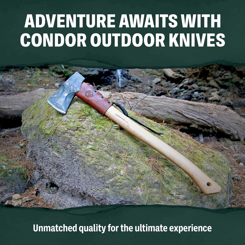 Condor Tool & Knife Mini Duku Heavy Duty Machete with Sheath, Walnut Handle - Hand Crafted Welted Leather Sheath - Camping Machete Knife - 10.5in Blade - 18.5oz