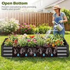 S AFSTAR Raised Garden Bed with Cover, 6FT x 3FT x 3FT Galvanized Bottomless Garden Bed with Greenhouse & Dual Roll-Up Screen Windows, Outdoor Metal Planter Box Kit with Cover (Black & Clear)