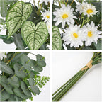 Artificial Greenery Stems Box Set, 5 Kinds Mixed Eucalyptus Leaves Silver Dollar Fern Monstera Leaf Faux Plants and Flowers for DIY Bouquets Wedding Floral Arrangements Table Centerpieces Vase Decor