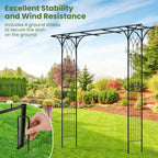 Giantex Garden Arbor Wedding Arch for Ceremony Party, Metal Trellis Archway for Climbing Plants Rose Grape Vines, Steel Frame Pergola Decoration for Backyard Patio Lawn Pathway, Easy to Assemble