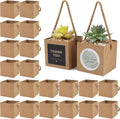 Temlum 2.5 Inch Succulent Wrap Bags (Fits 2.5″ Pots) with Thank You & Let Love Grow Stickers, Small Succulent Gift Box for Wedding, Baby Shower, Succulent Party Favors for Guests (Brown 100pcs)