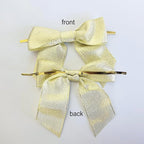 36pcs 4-1/2" Metallic Gold Glitter Ribbon Bows with Twist Ties for Gift Wrapping Packing Christmas Big Bows for Holiday Decoration (Gold)