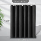 90 inch Long Waffle Textured Fabric Shower Curtains, 256GSM Heavy Duty Weighted Shower Curtain, Hotel Quality Luxury Polyester Bathroom Curtain with 12 Hooks, 72Wx90H