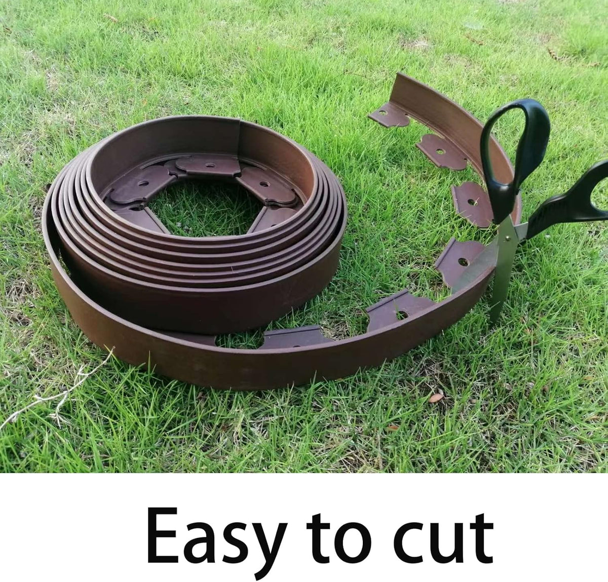 Landscape Edging,20ft Plastic Garden Edging with 20 Stakes,Lawn Edging for Lawn,Yard,Flower Gardens Border (Brown-20FT)