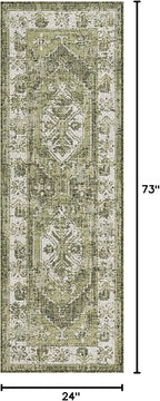 Unique Loom Outdoor Traditional Collection Area Rug - Valeria (2' x 6' 1" Runner, Green/ Light Green)