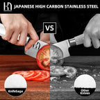 Japanese Chef Knife 8 Inch Professional for Kitchen, High Carbon Stainless Steel Chopping Knife for Vegetable, Razor Sharp Cooking Knife for Meat Cutting with Full-tang Handle