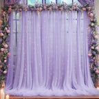 20x10 Purple Tulle Backdrop Curtains for Parties, Sheer Backdrop Curtain Wedding Photo Background Drapes for Baby Shower Photography Birthday Party