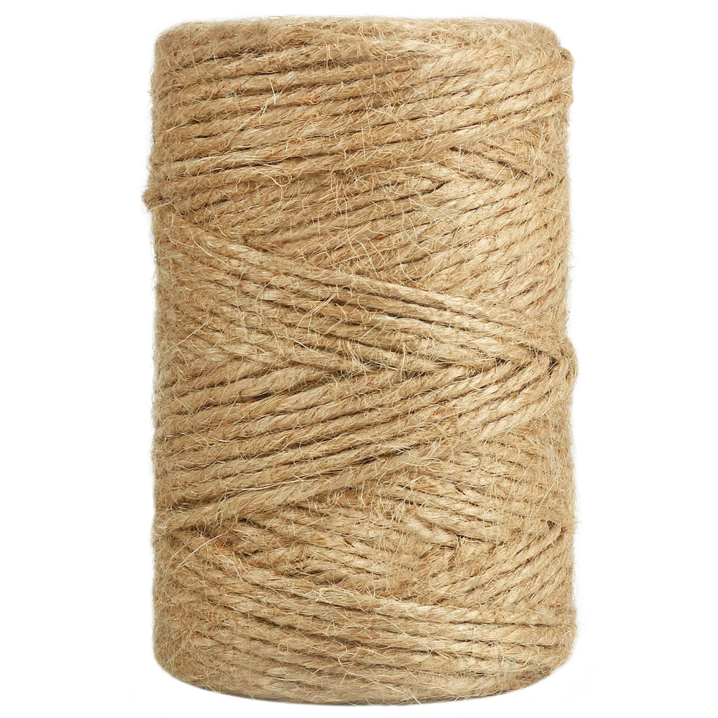 Vivifying Jute Twine, 328 Feet 3mm Strong Natural Garden Twine for Climbing Plants, Tomatoes, Crafts, Gift Wrapping and Decoration (Brown)