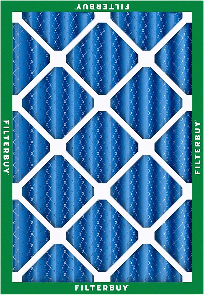 Filterbuy 16x20x4 Air Filter MERV 13 Optimal Smoke & Allergy Defense (3-Pack), Electrostatic Pleated HVAC AC Furnace Filters Replacement, Made in USA (Actual Size: 15.50 x 19.50 x 3.63)